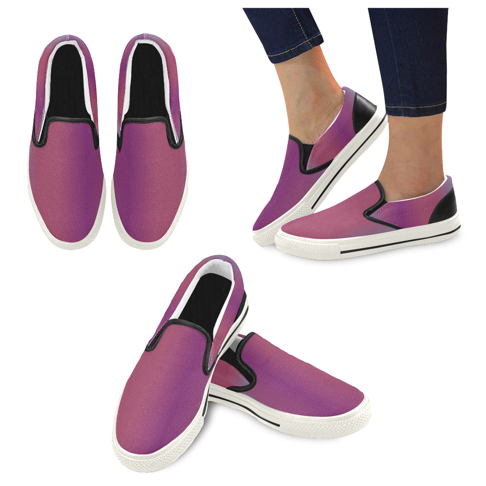 Men's Purple Solids Print Canvas Slip-on Shoes