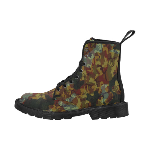 Men's Military Camouflage Print Canvas Boots