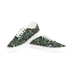 Women's Ivy Plants Christmas Print Canvas Low Top Shoes (White)