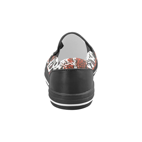 Men's Trippy Snake Print Canvas Slip-on Shoes