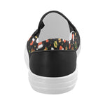 Women's Christmas Elements Print Canvas Slip On Shoes (White)