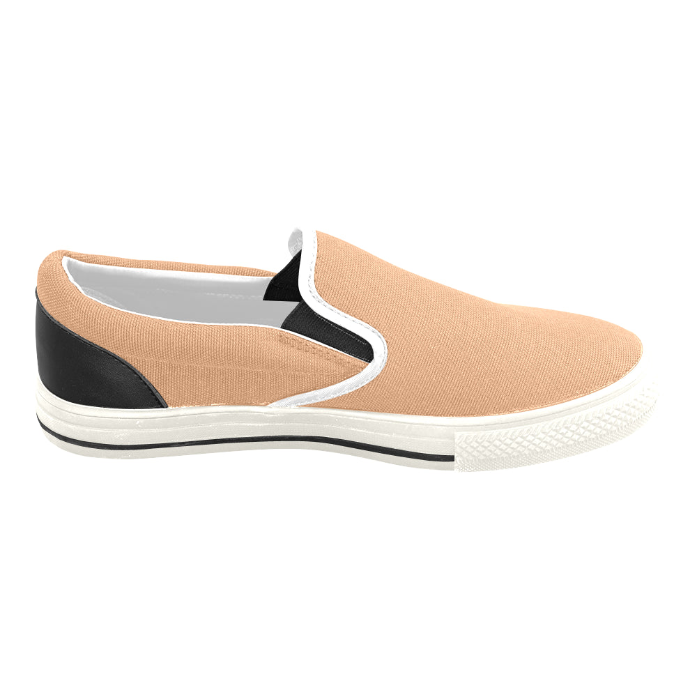 Men's Zesty Orange Solids Print Slip-on Canvas Shoes