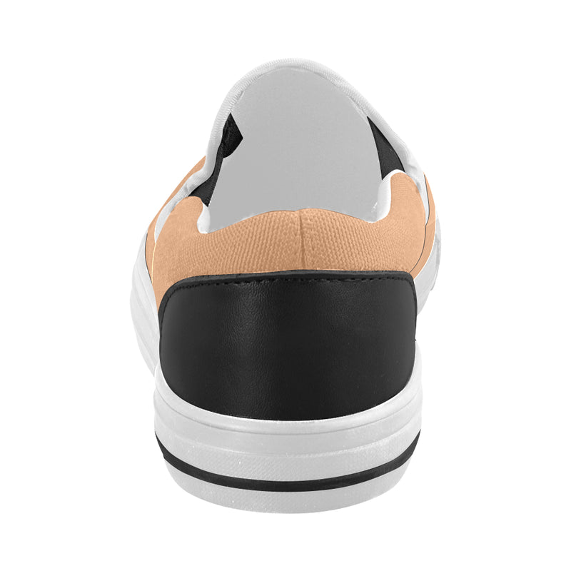 Women's Zesty Orange Solids Print Slip-on Canvas Shoes