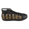 Kid's Ginger Bread Christmas Print Canvas High Top Shoes (Black)