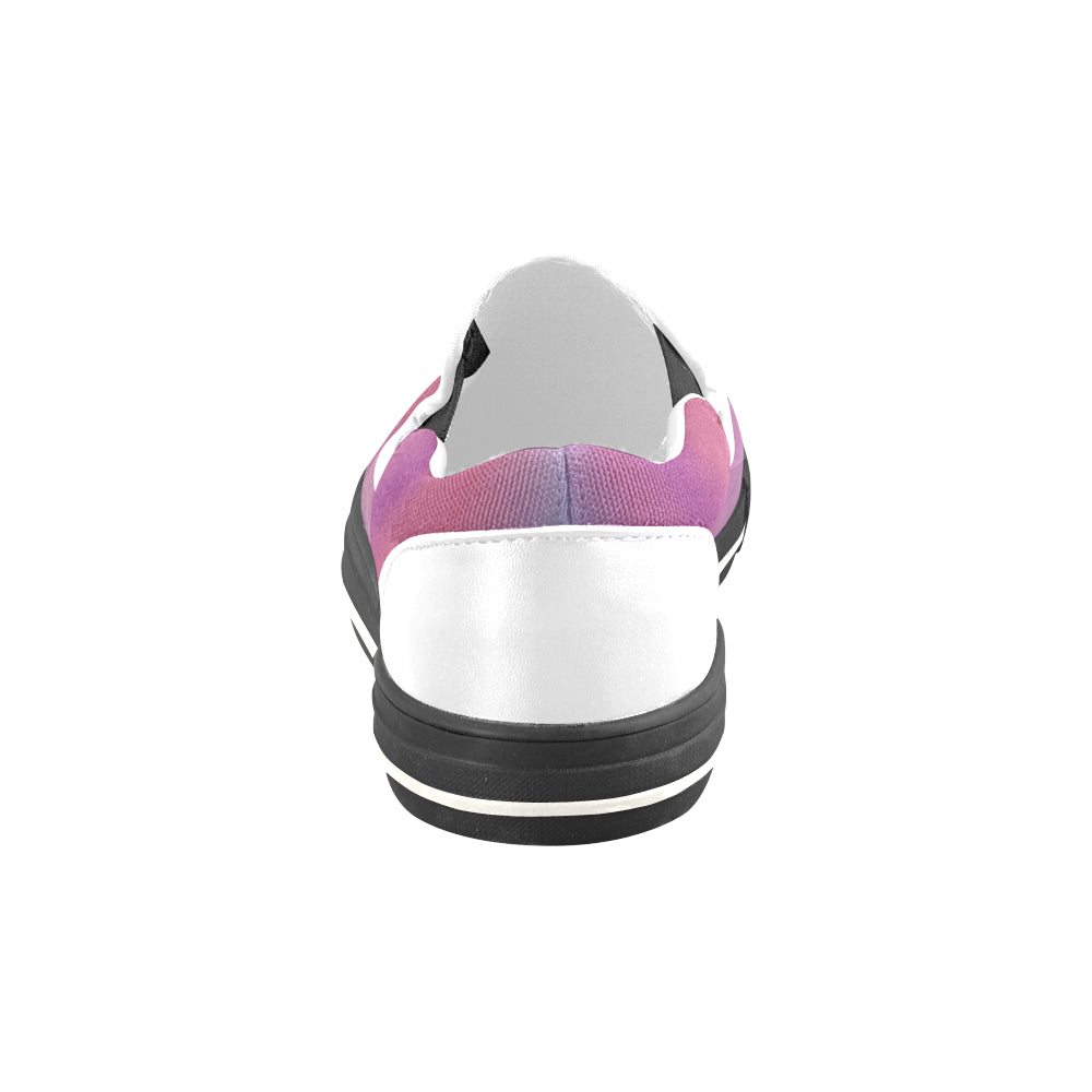 Men's Purple Solids Print Canvas Slip-on Shoes