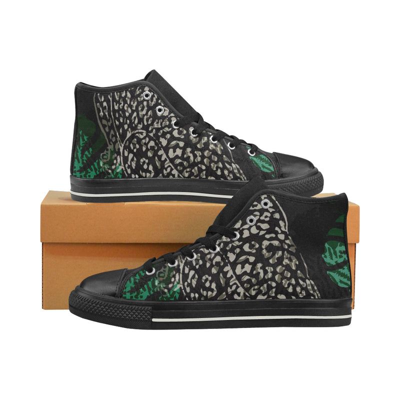 Men's Cheetah Print Canvas High Top Shoes