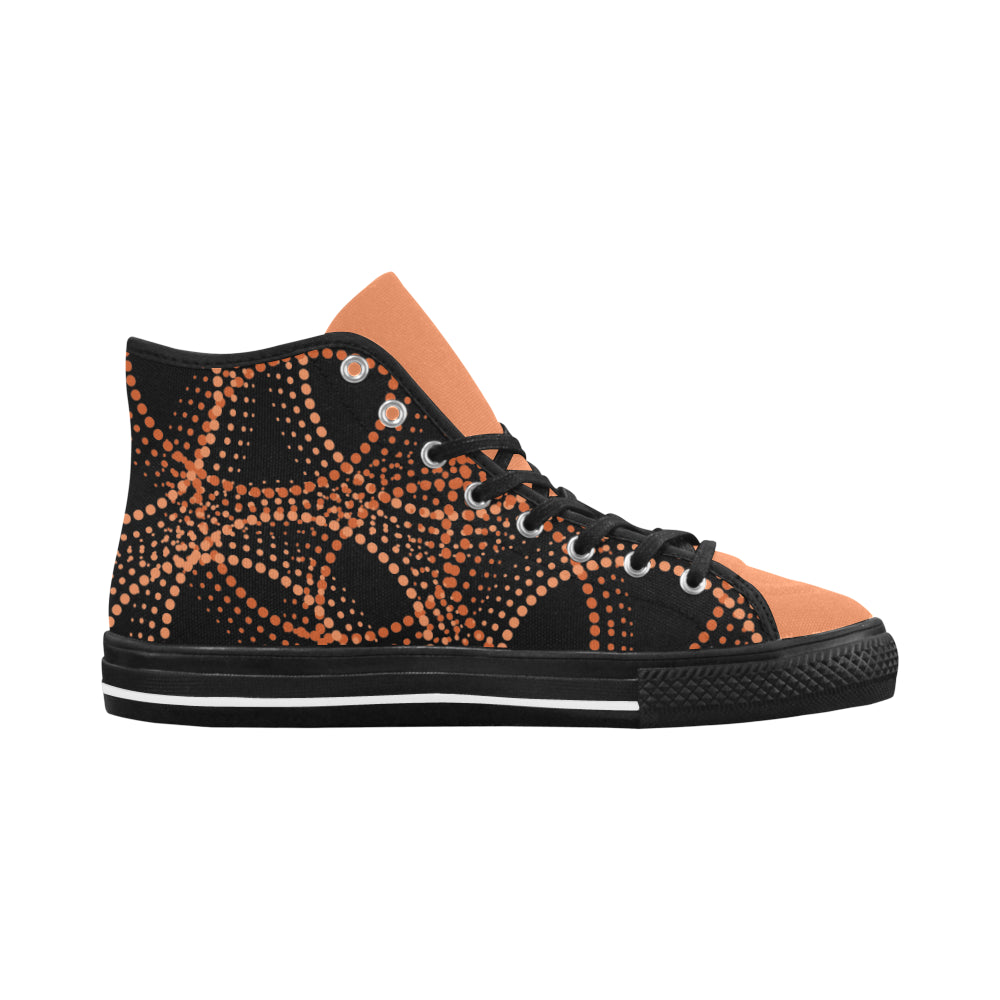 Women's Polka Print Canvas High Top Shoes