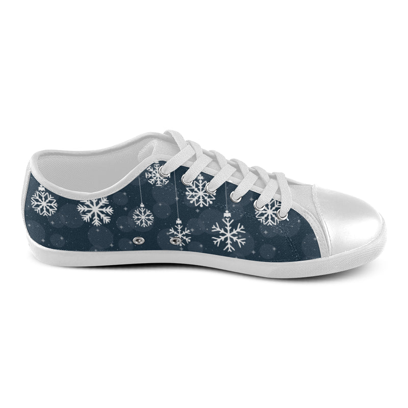 Women's Snowflake Christmas Print Canvas Low Top Shoes