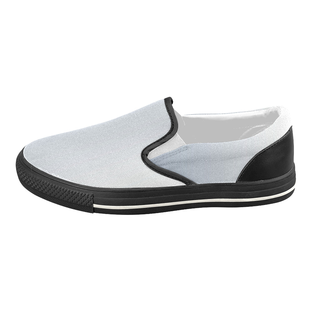 Women's Light Blue Solids Print Canvas Slip-on Shoes