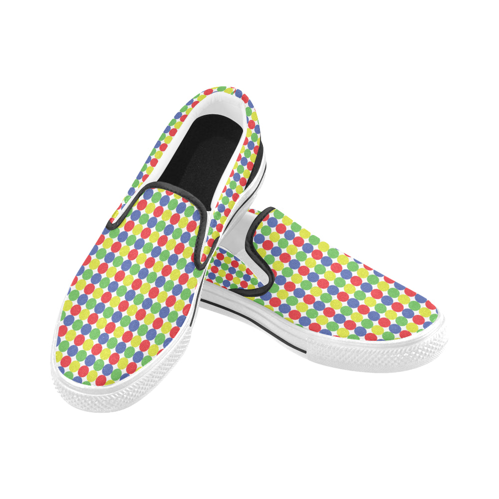 Women's Polka Dots Print Slip-on Canvas Shoes