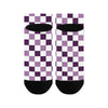 Women's Purple Checkers Print Anklet Socks