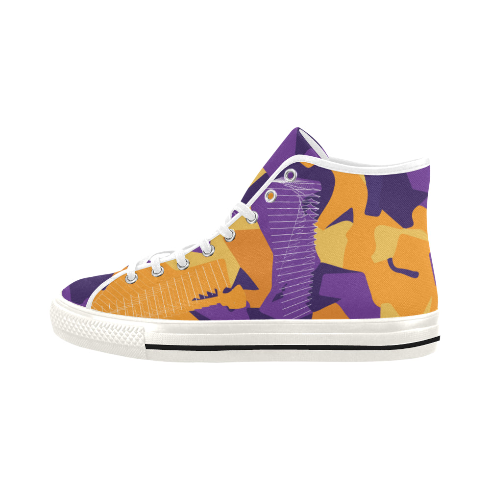 Women's Camouflage Art Print Canvas High Top Shoes