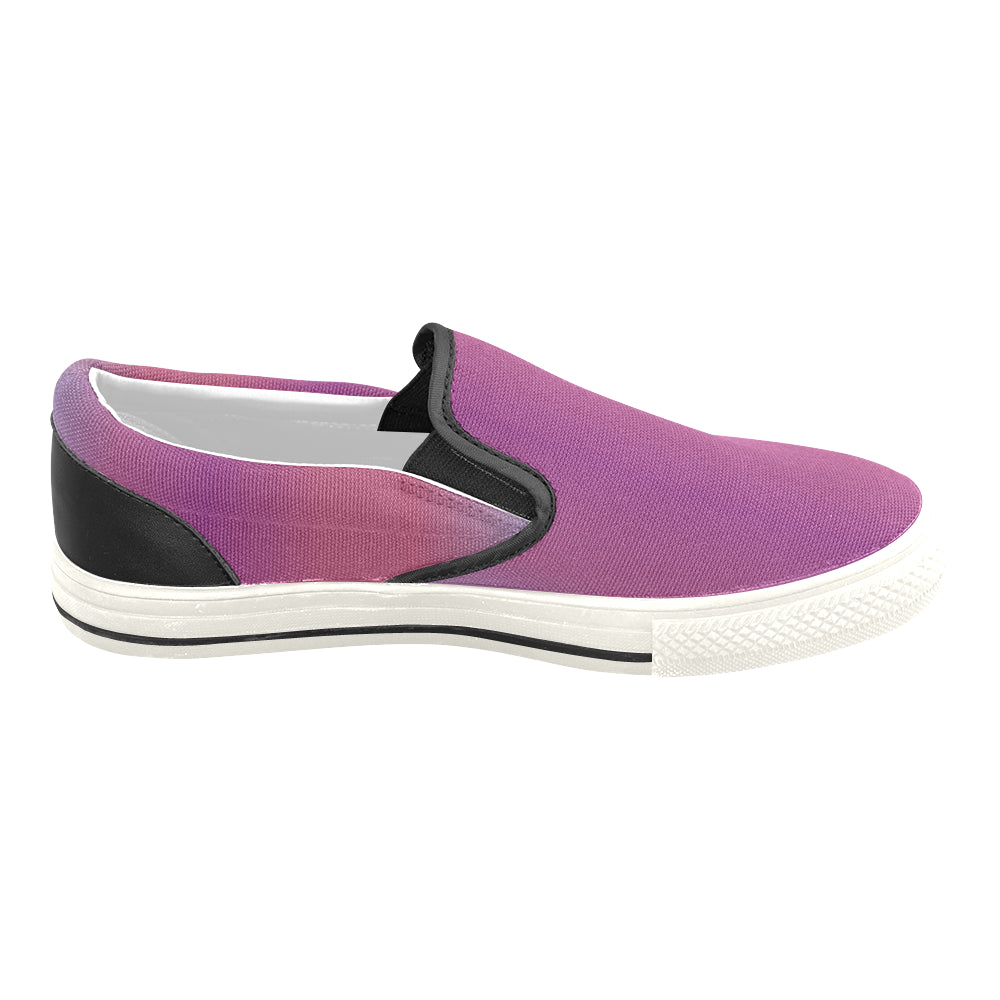 Men's Purple Solids Print Canvas Slip-on Shoes