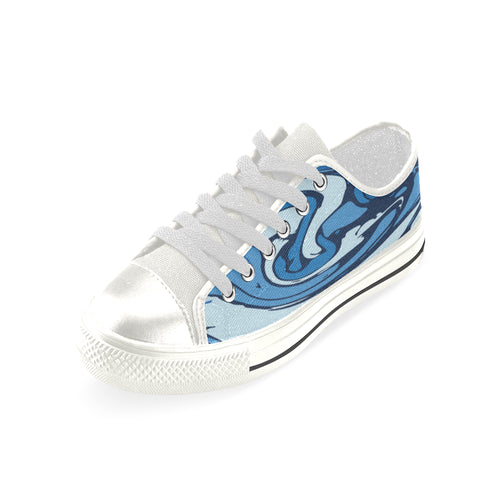 Women's Flowing Paint Splatter Print Low Top Canvas Shoes