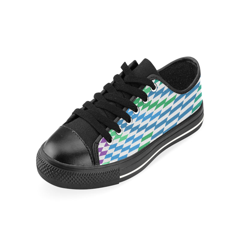 Women Big Size Checkers Print Canvas Low Top Shoes