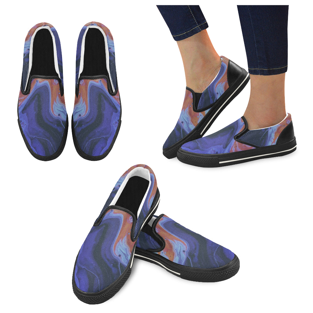 Men's Casual Acid Print Canvas Slip-on Shoes