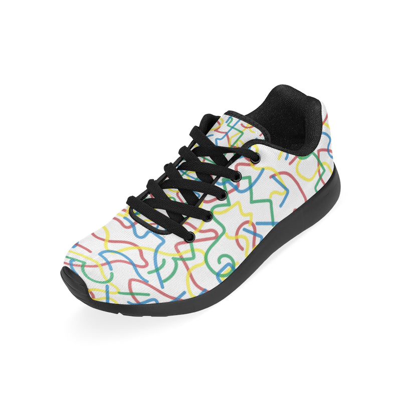 Kid's Wiggly White Doodle Print Canvas Sneakers