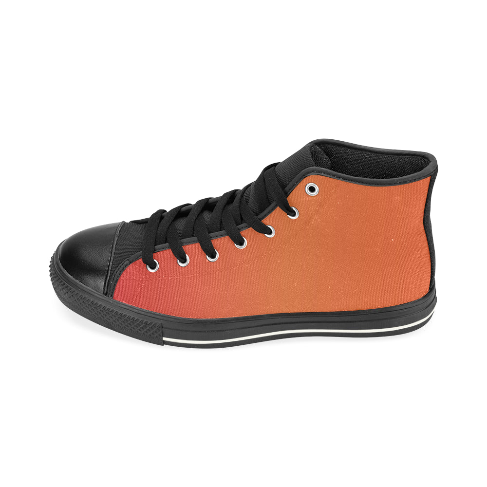 Men's Tiger Orange Solids Print Canvas High Top Shoes