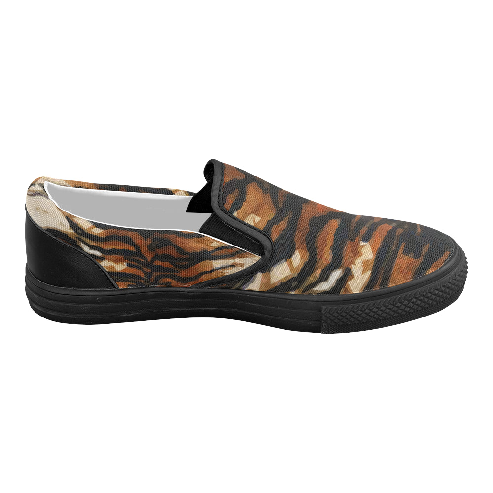 Women's Tiger Print Canvas Slip-on Shoes