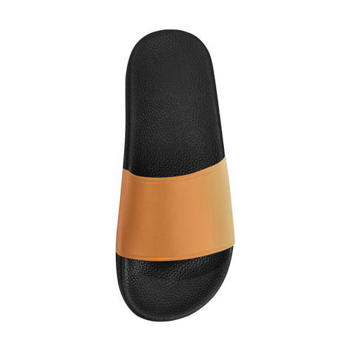 Men's Big Size Orange Solids Print Sliders Sandal