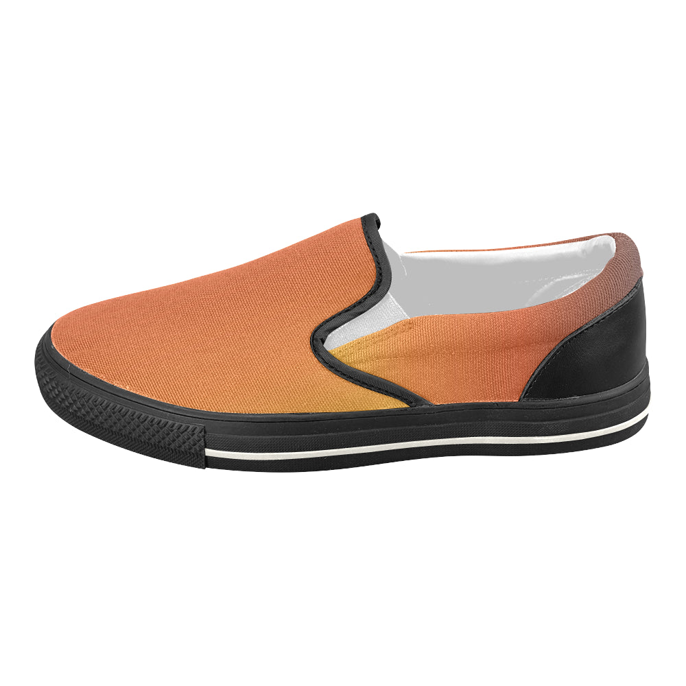 Women's Orange Solids Print Canvas Slip-on Shoes