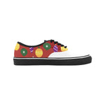 Women's Christmas Lights Print Big Size Canvas Low Top Shoes (White)