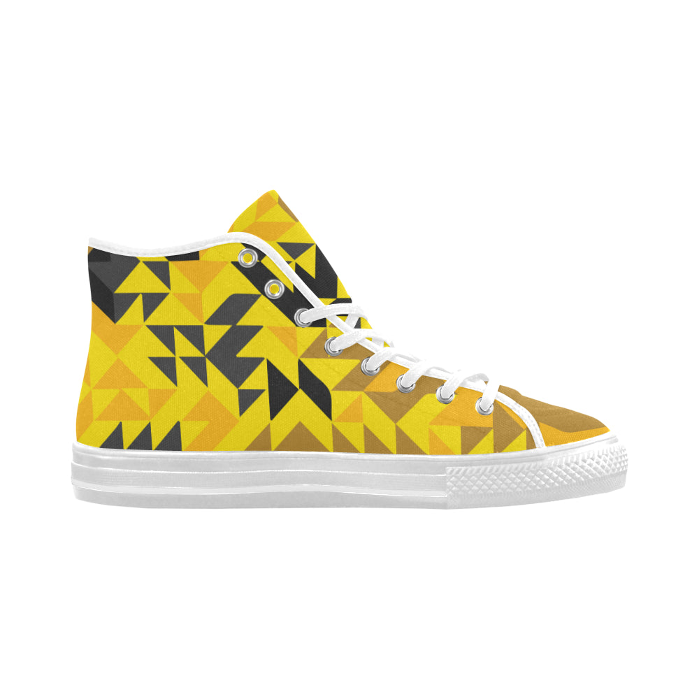 Men's Geometrical Camouflage Print High Top Canvas Shoes