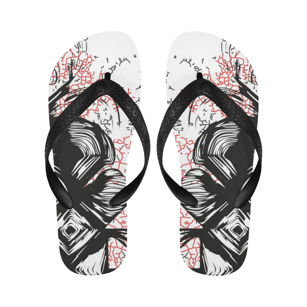 Unisex Mystic Black Doodle Print Flip Flops