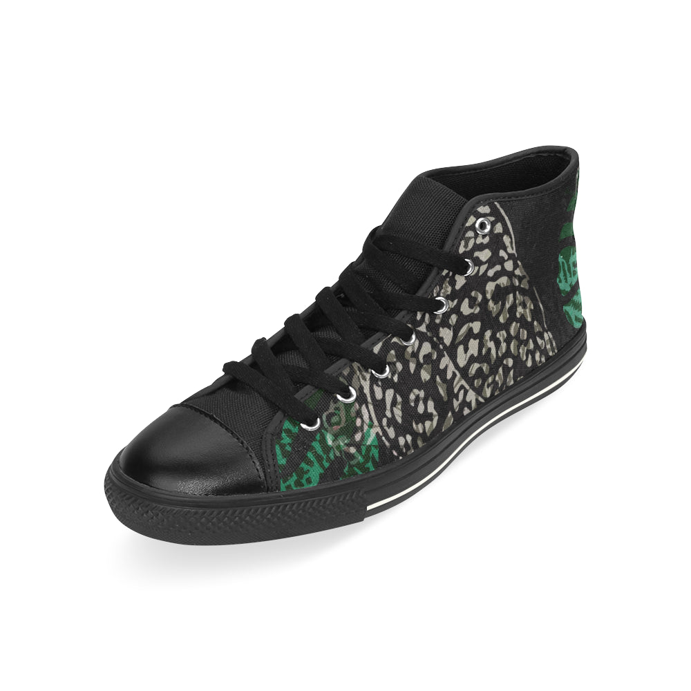 Men's Cheetah Print Canvas High Top Shoes