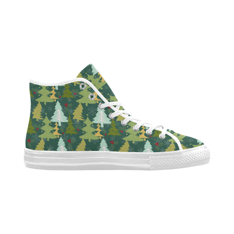 Men's Christmas Trees Print Big Size Canvas High Top Shoes