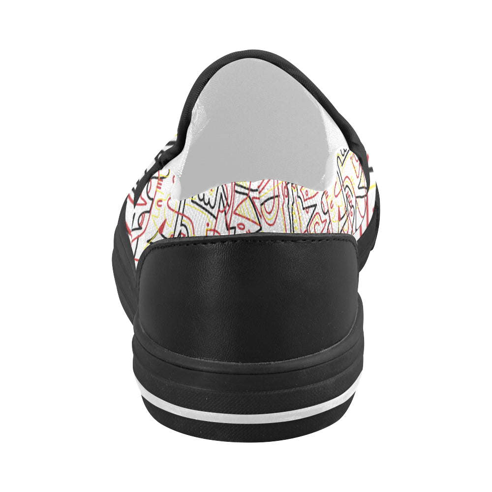 Women's Tangled Doodle Print Canvas Slip-on Shoes