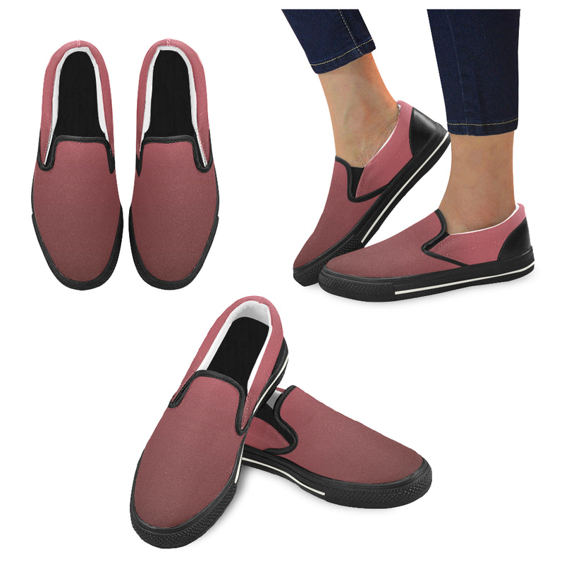 Men's Wine Color Solids Print Slip-on Canvas Shoes