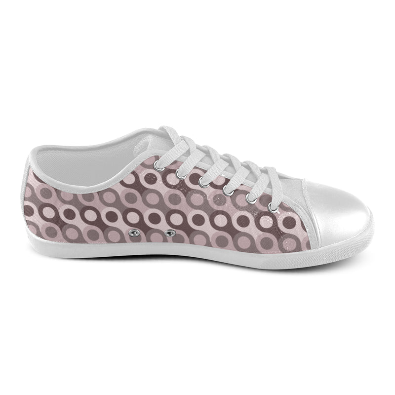 Women's Stacked Dots Polka Print Canvas Low Top Shoes