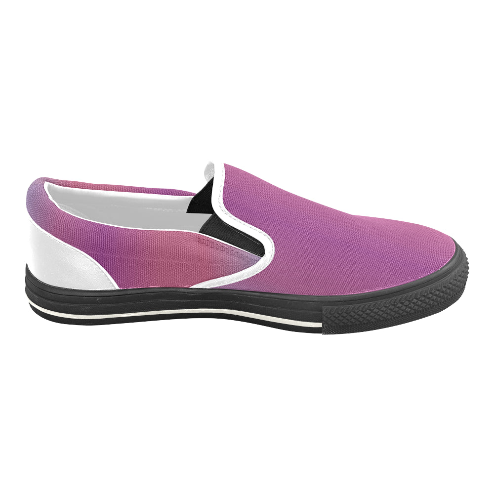 Men's Purple Solids Print Canvas Slip-on Shoes