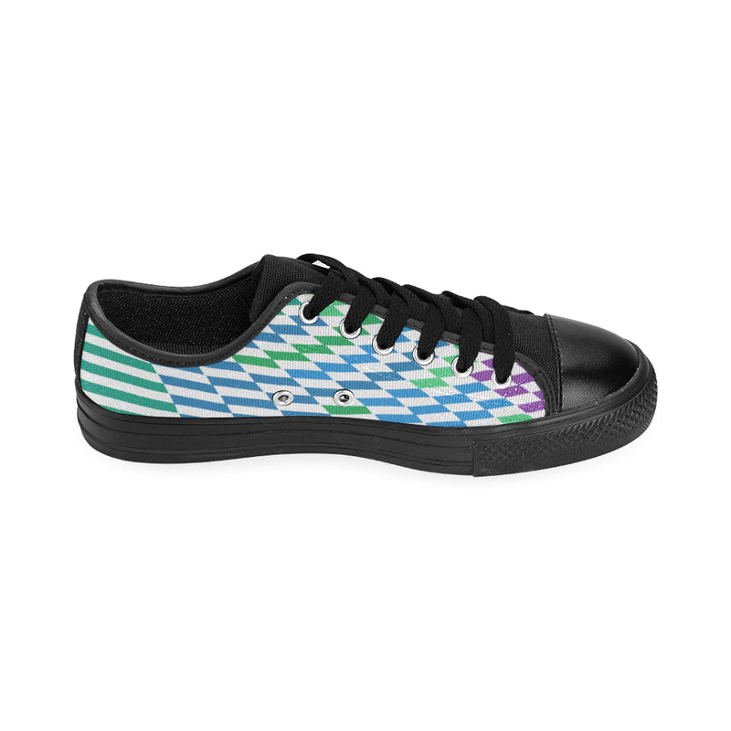 Women's Checkers Print Canvas Low Top Shoes