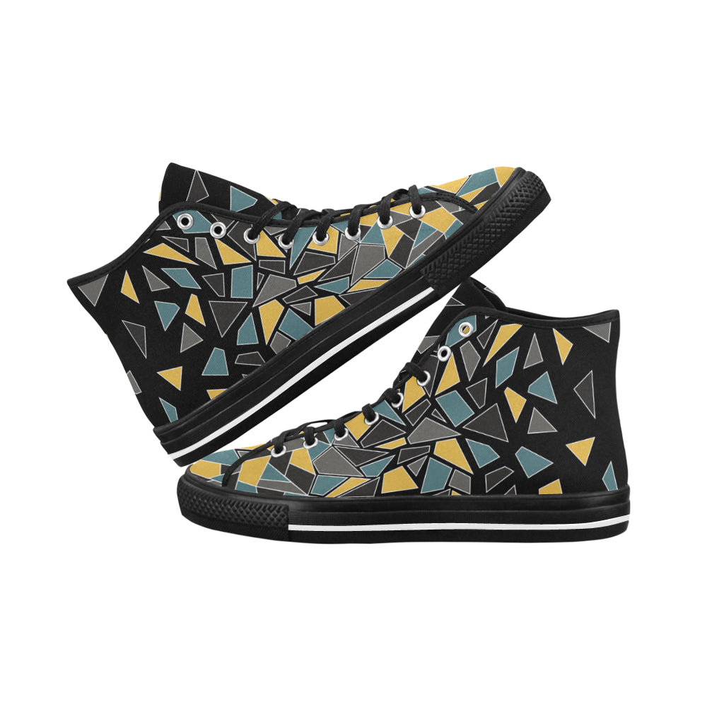 Women's Diffuse Geometrical Print High Top Canvas Shoes