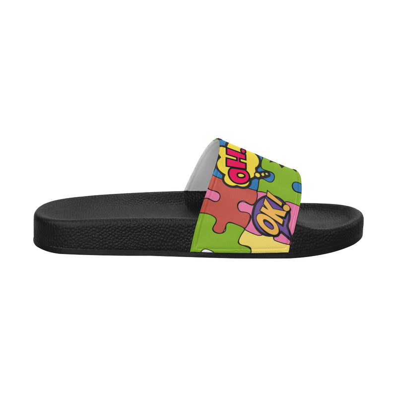 Women's Comic Bubbles Pop Art Print Sliders