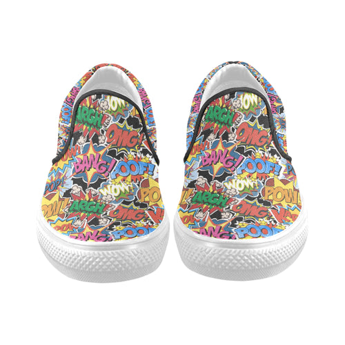 Men's Cosmic Bubbles Pop Art Print Canvas Slip on Shoes