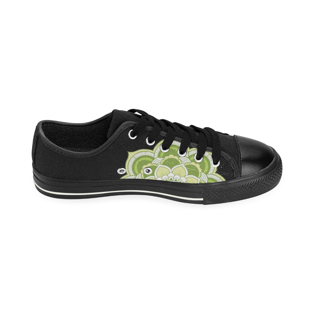 Men's Minimal Mandala Print Canvas Low Top Shoes