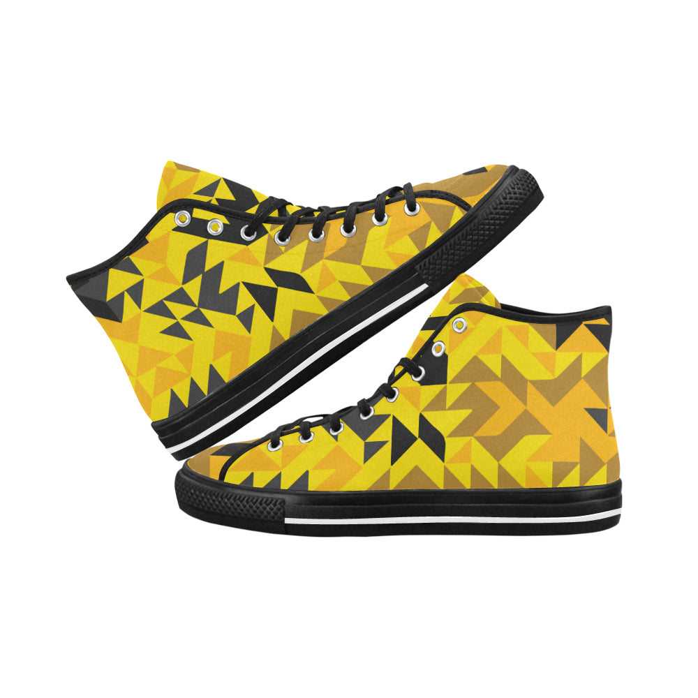 Men's Geometrical Camouflage Print High Top Canvas Shoes