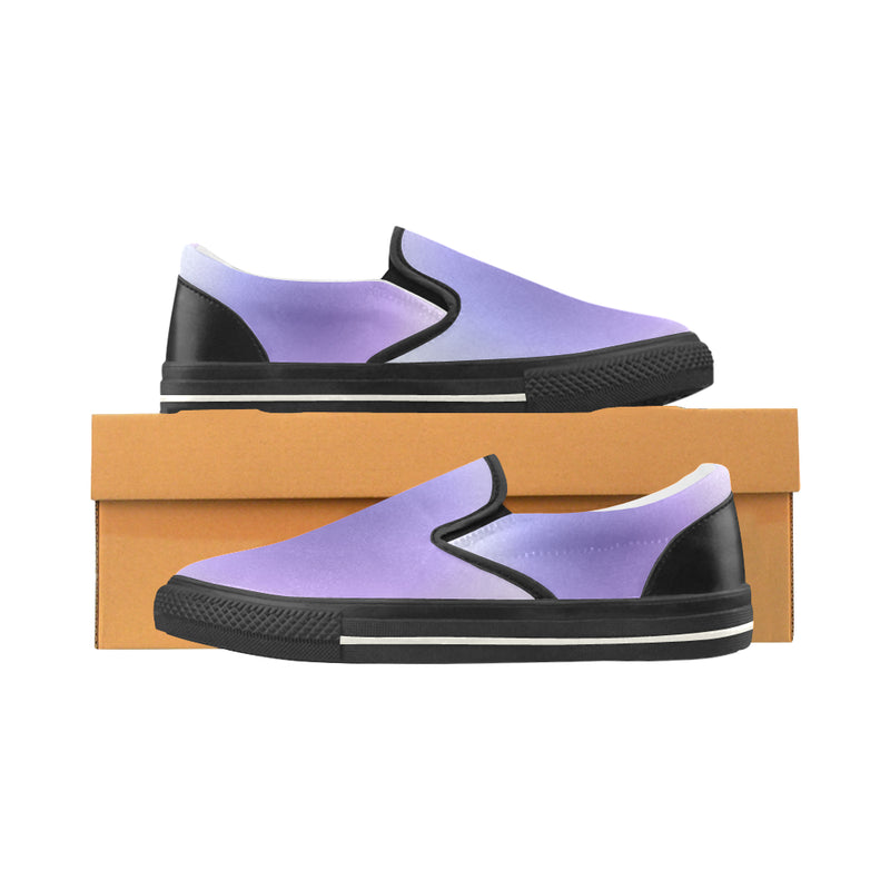 Men's Purple Solid Print Canvas Slip-on Shoes