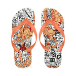 Unisex Abstract Doodle Print Flip Flops