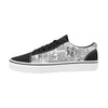 Women's Big Size Monochrome Newspaper Print Low Top Canvas Shoes