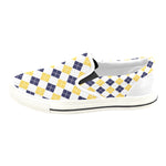 Men's Diagonal Checks Print Slip-on Canvas Shoes