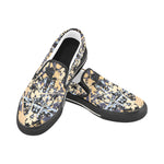 Men's Paint Splatter Dark Print Canvas Slip-on Shoes