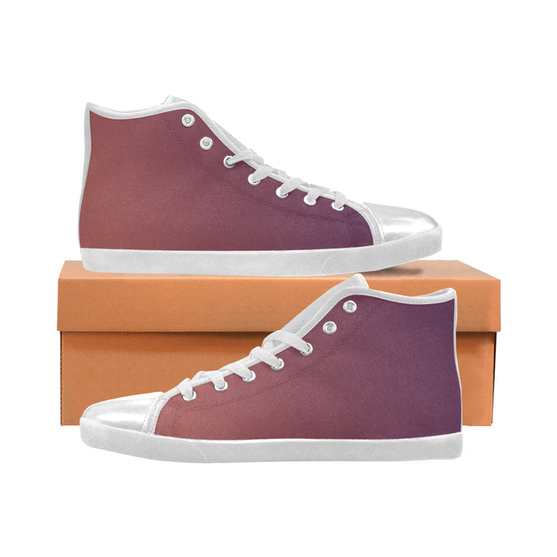 Women's Purple-Mauve Gradient Print High Top Canvas Shoes