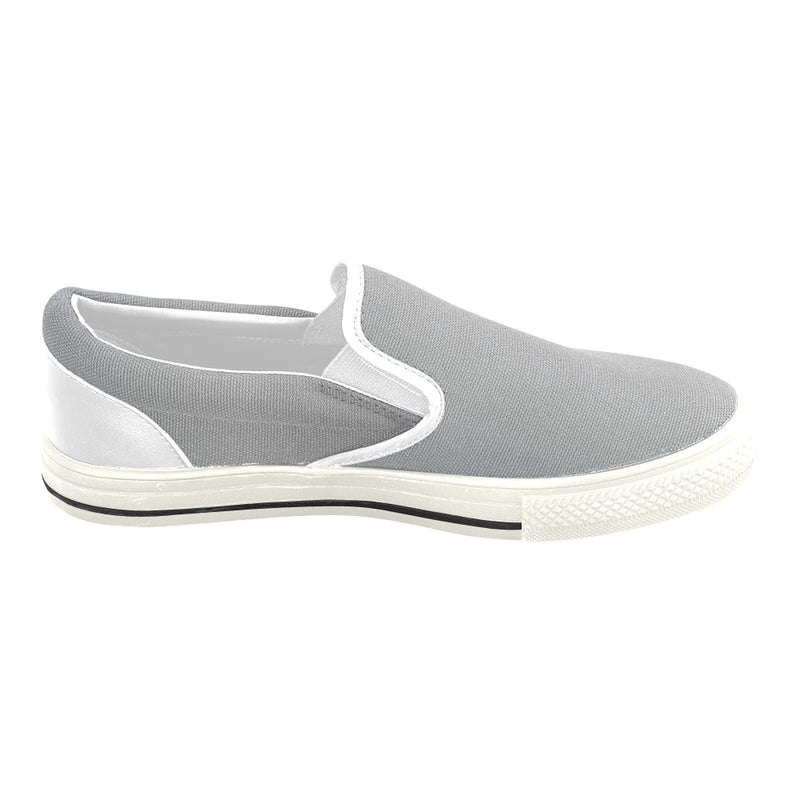 Buy Kids's Grey Solids Print Canvas Slip-on Shoes at TFS
