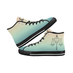 Men's Libra Scales Zodiac Print Canvas High Top Shoes