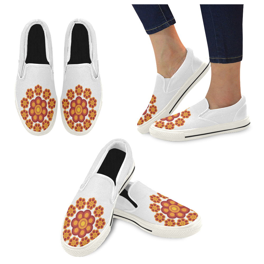 Men's Mandala Art Print Canvas Slip-on Shoes