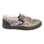 Women's Comic Bubbles Pop Art Print Canvas Slip on Shoes